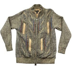 Stacy Adams Medium Vintage Full Zip‎ Lined Sweater Jacket Rev. Zip 100% Acrylic